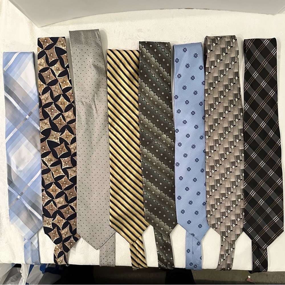 Mixed Lot of 8 Men’s Neck Ties Dept store brands Michael Kors, Chaps, Stafford,x